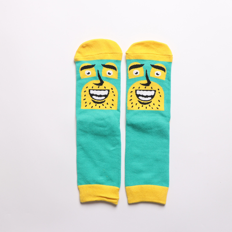 Wind Socks Personality Tide Men And Women Face Fun Skateboarding Stockings Tide Cartoon Socks